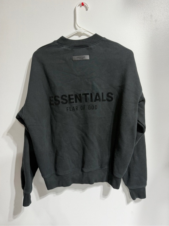 Fear of God Other - Fear of God FOG Essentials Black Crewneck Sweatshirt Flocked Back Logo Size XS
